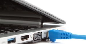 a computer plugged into the internet via internet service providers