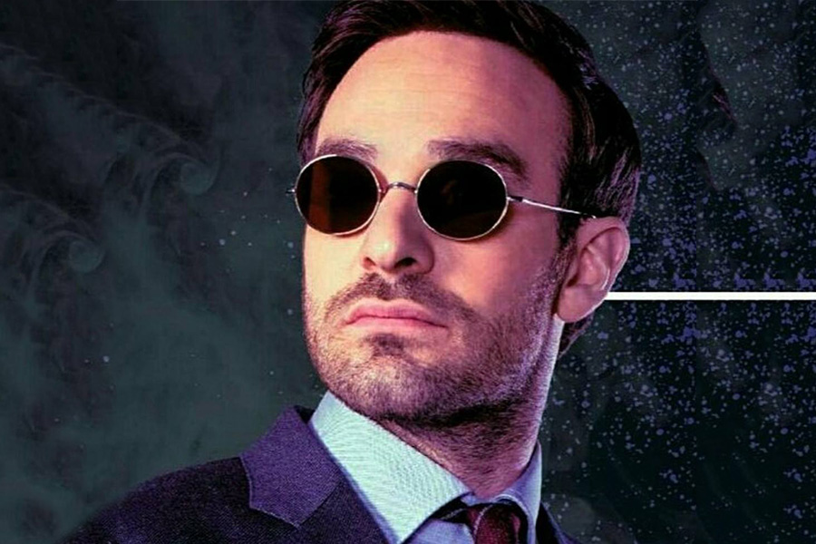 daredevil rocking his almost but not quite there mustache and five o'clock shadow